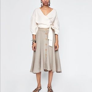 Zara linen blend skirt